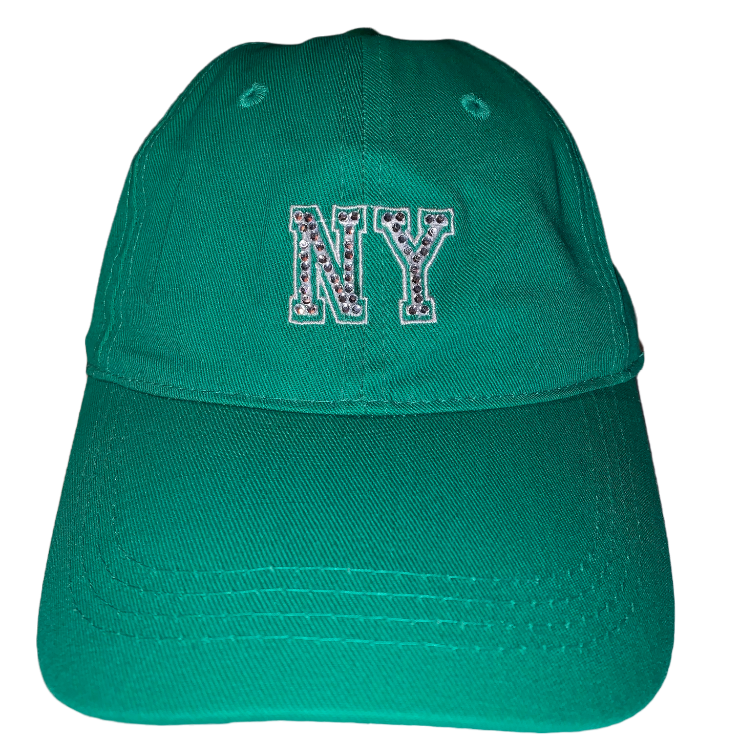 Adjustable Cap Kelly Green w/NY Bling