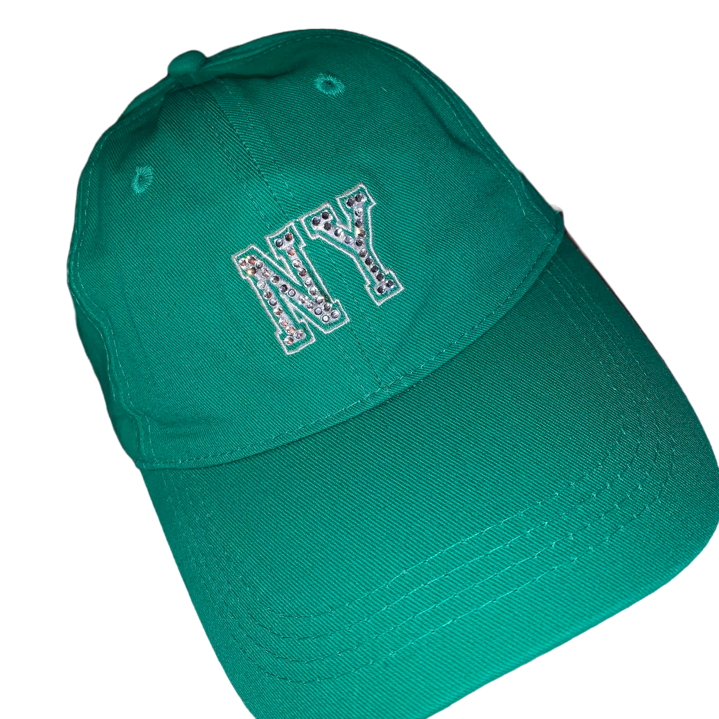 Adjustable Cap Kelly Green w/NY Bling