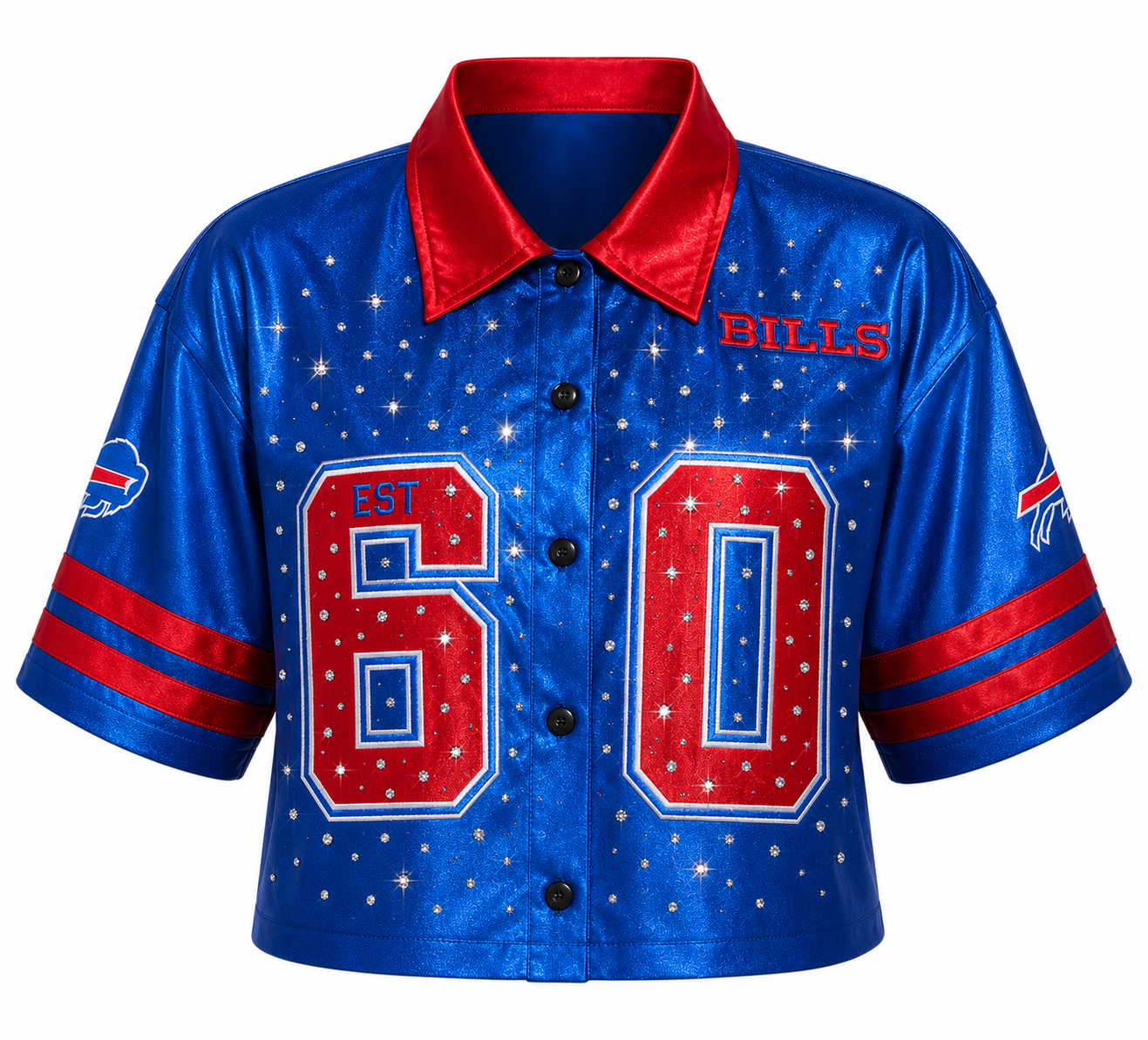 Custom Re-Worked Buffalo Bills Ladies Button-Up