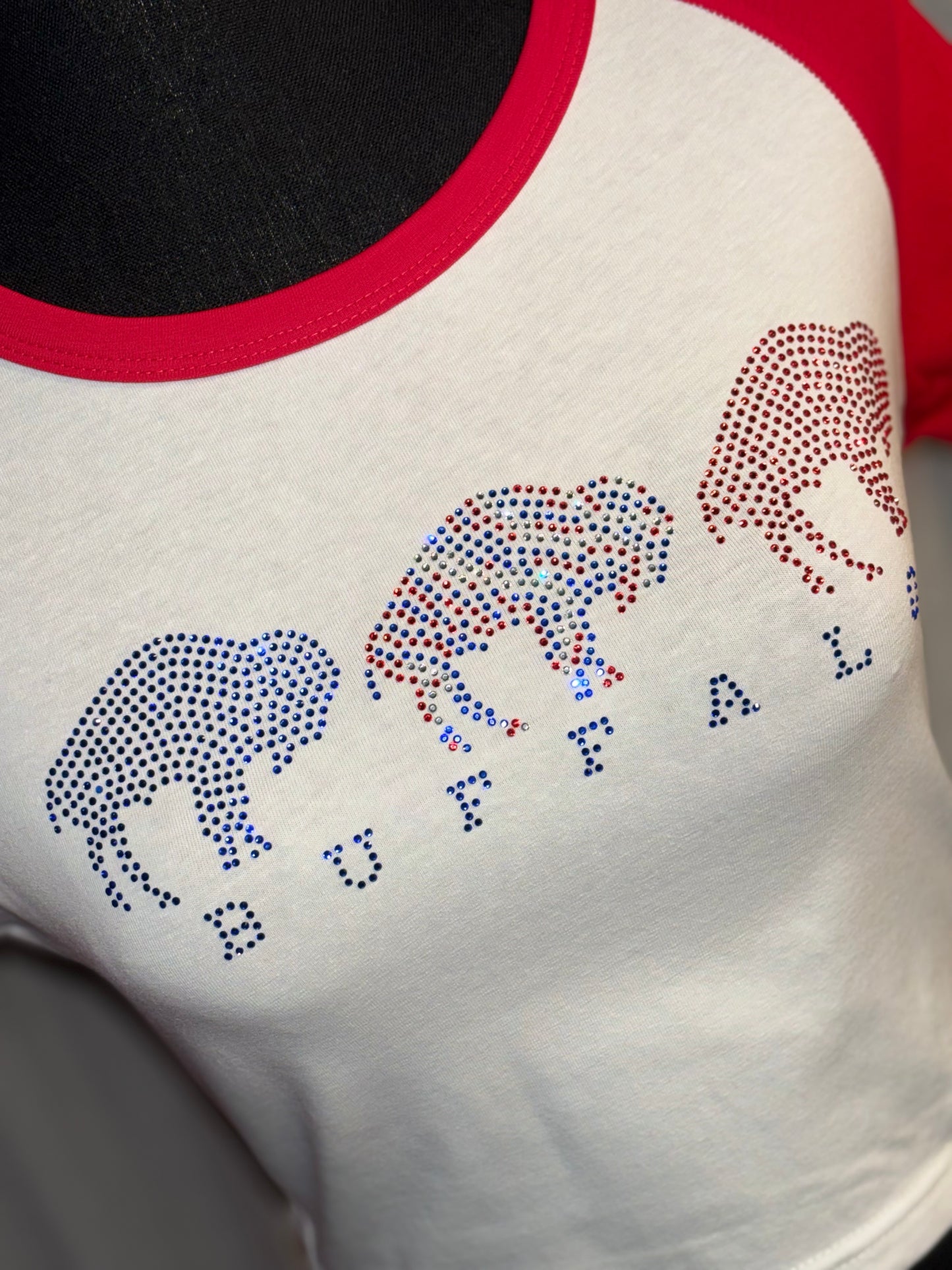 Women’s Fitted Raglan Crop Top Red