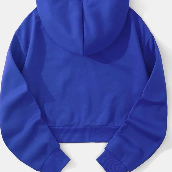 Crop Women’s Royal Hoodie w/Red Bling