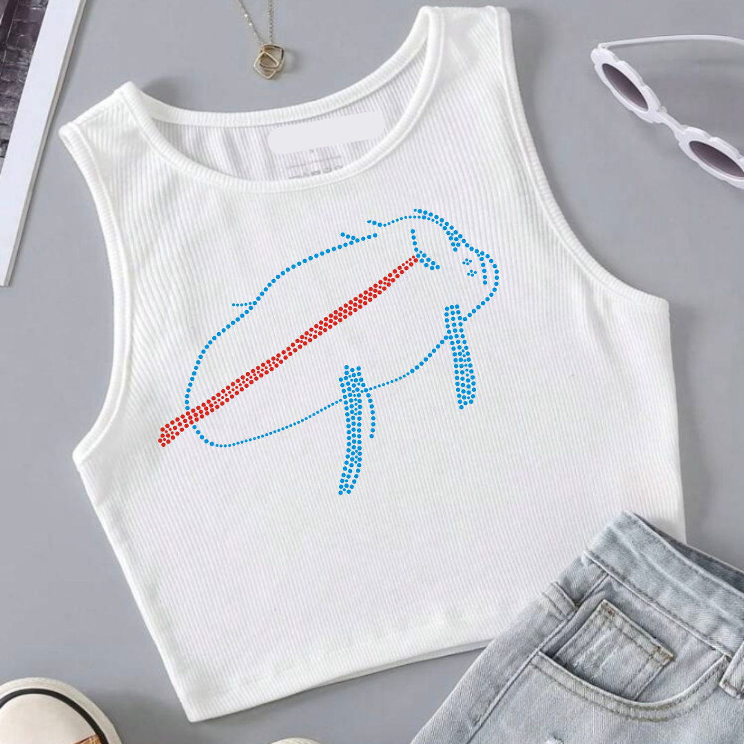Women’s Crop Tank “Josh Draws” White