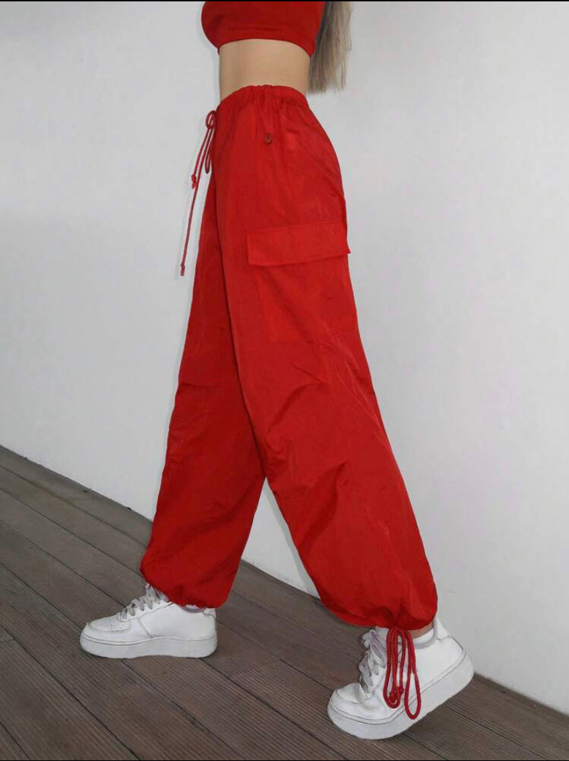 Zubz Parachute Pants - Red