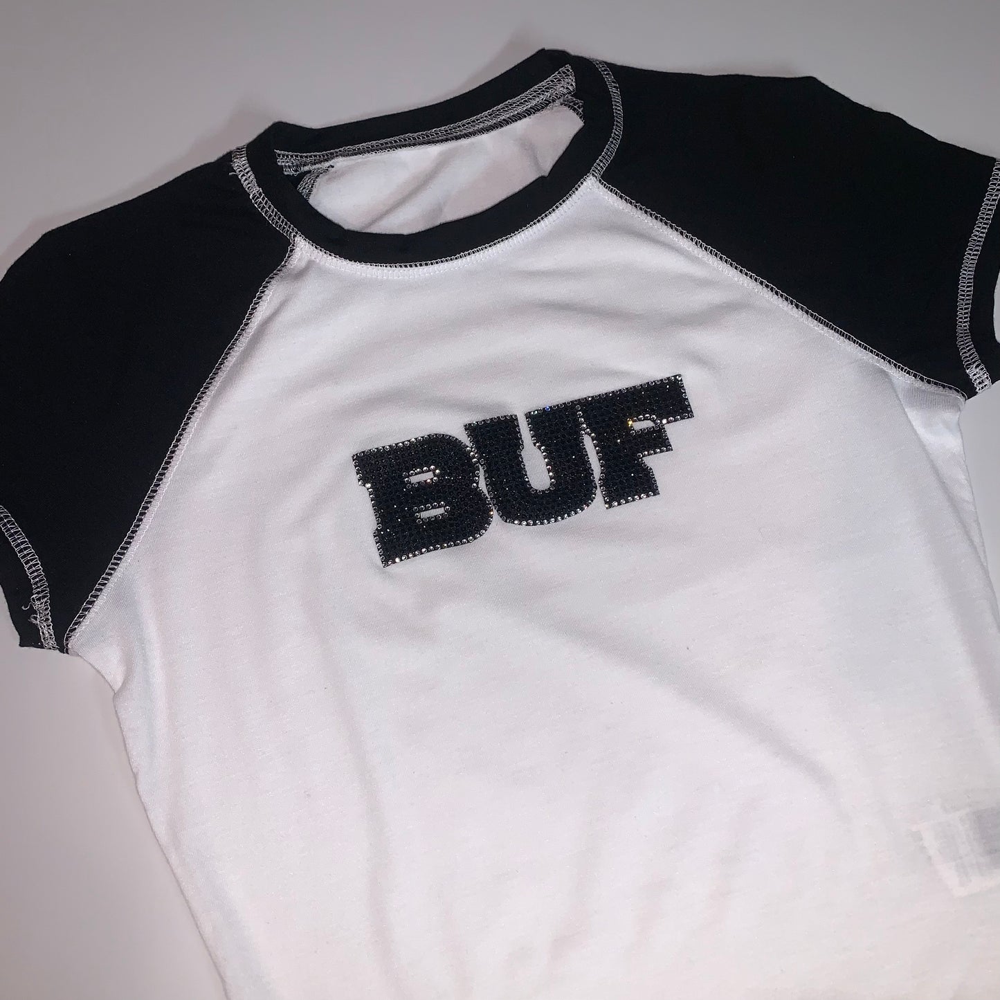SS Fitted Tee w/Black Bling