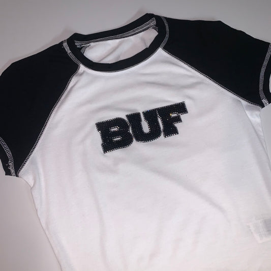 SS Fitted Tee w/Black Bling