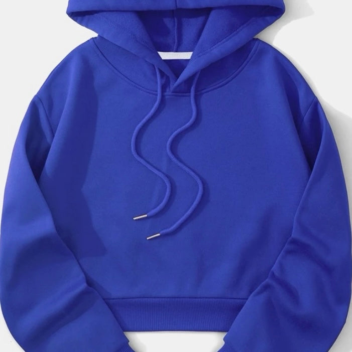 Crop Women’s Royal Hoodie w/Red Bling