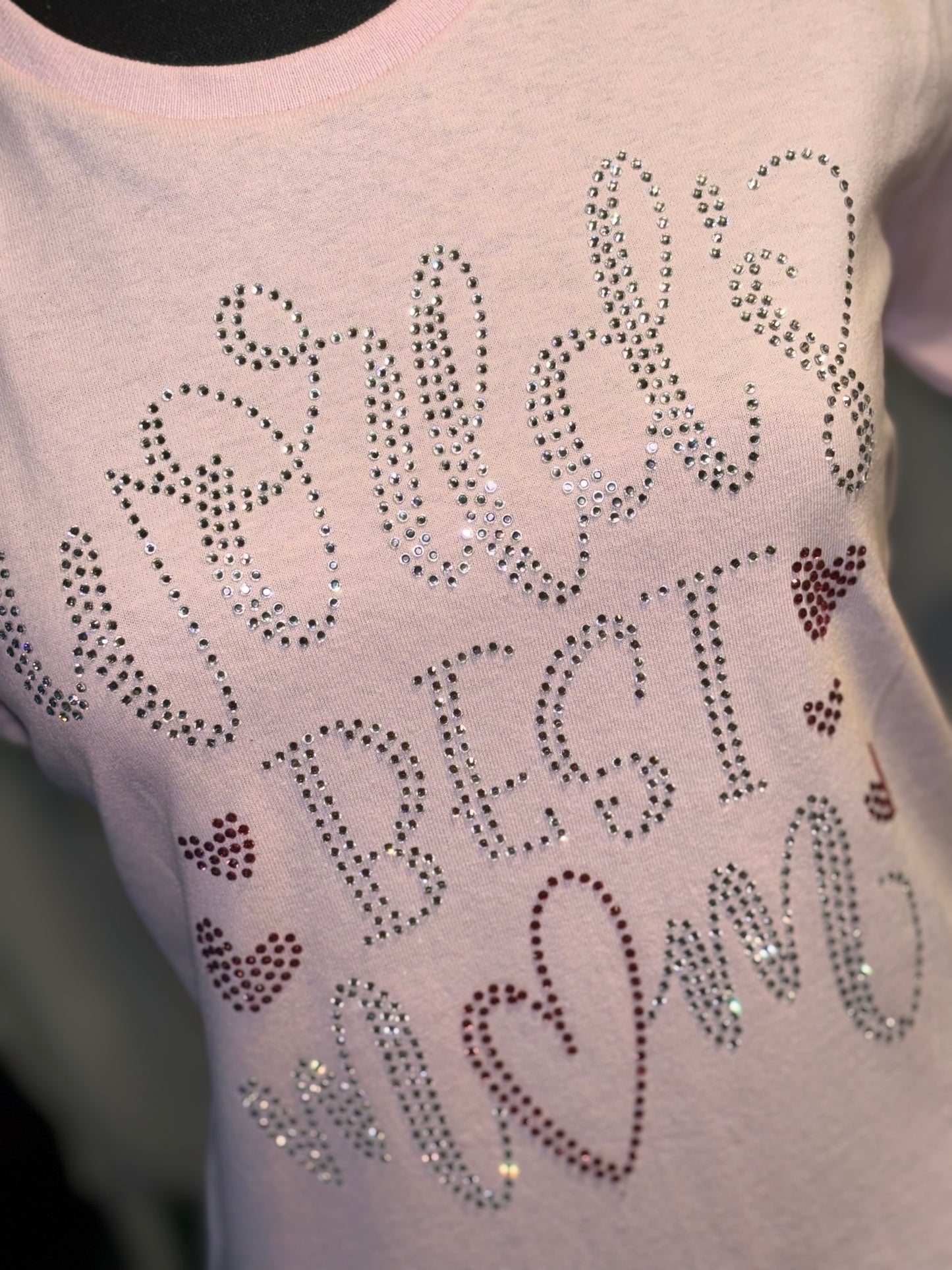 Women’s Fitted Tee Pink “Worlds Best Mom”