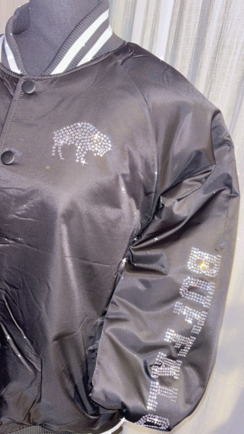Black Satin Bomber