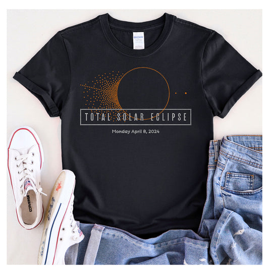 Women’s Fitted Black Tee “Total Solar Eclipse”