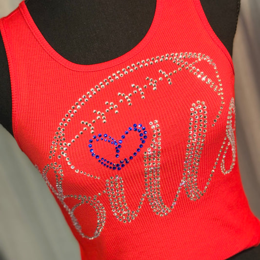 Women’s Crop Tank “Bills” Red