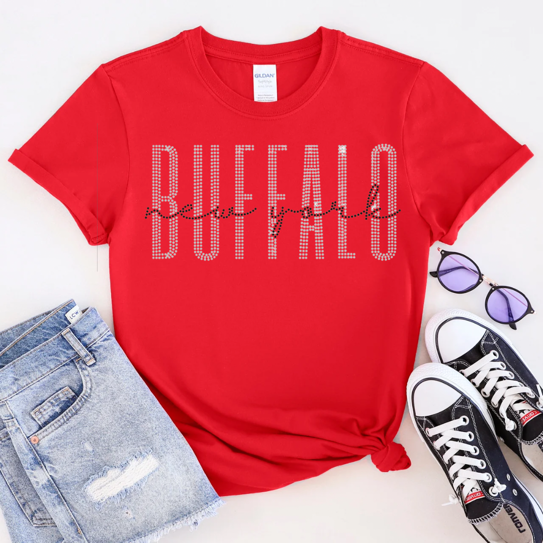Women’s Fitted Tee Red “Buffalo, NY”