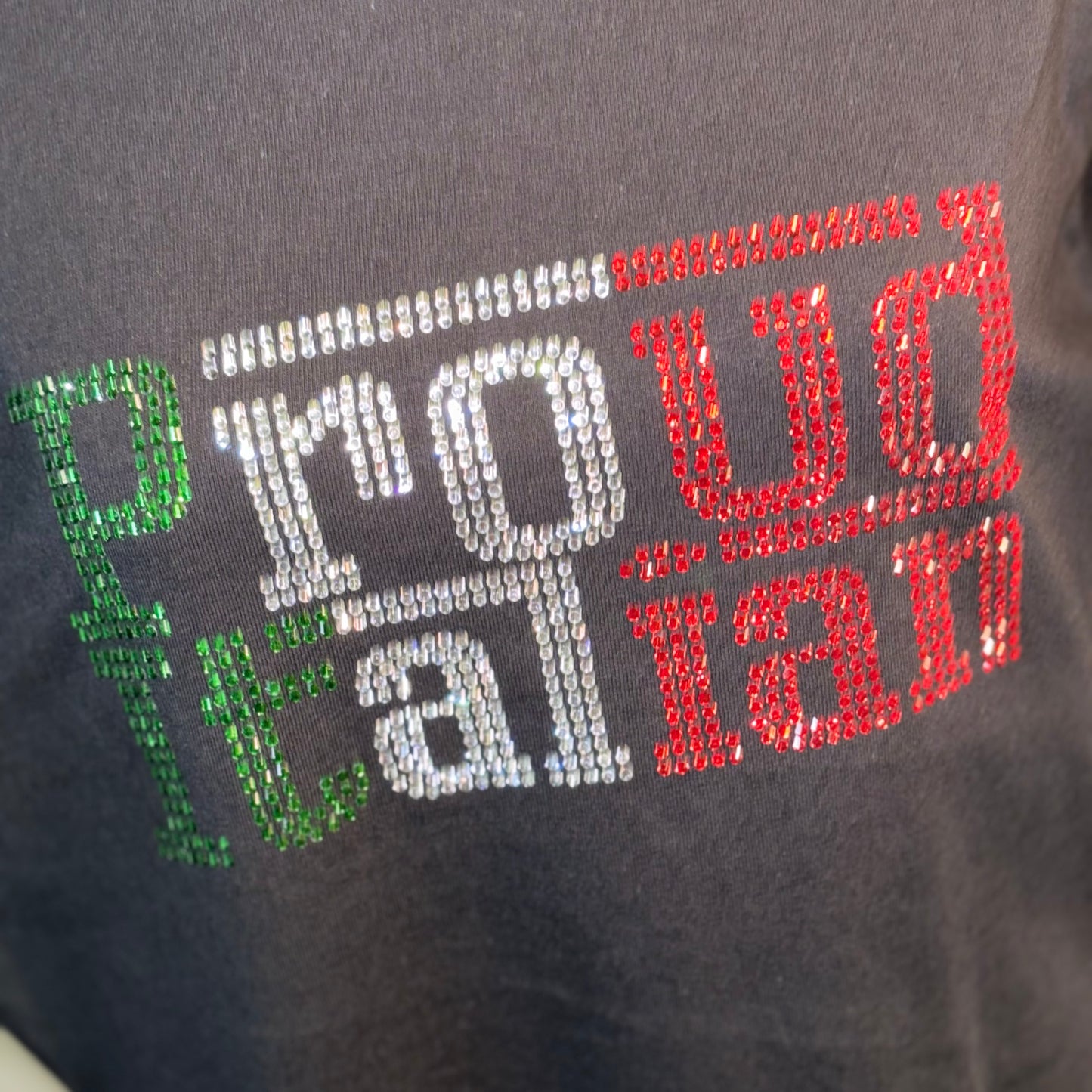Women’s Fitted Tee Black “PROUD ITALIAN”