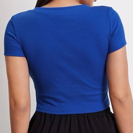 SS Fitted Crop Tee w/RedBling