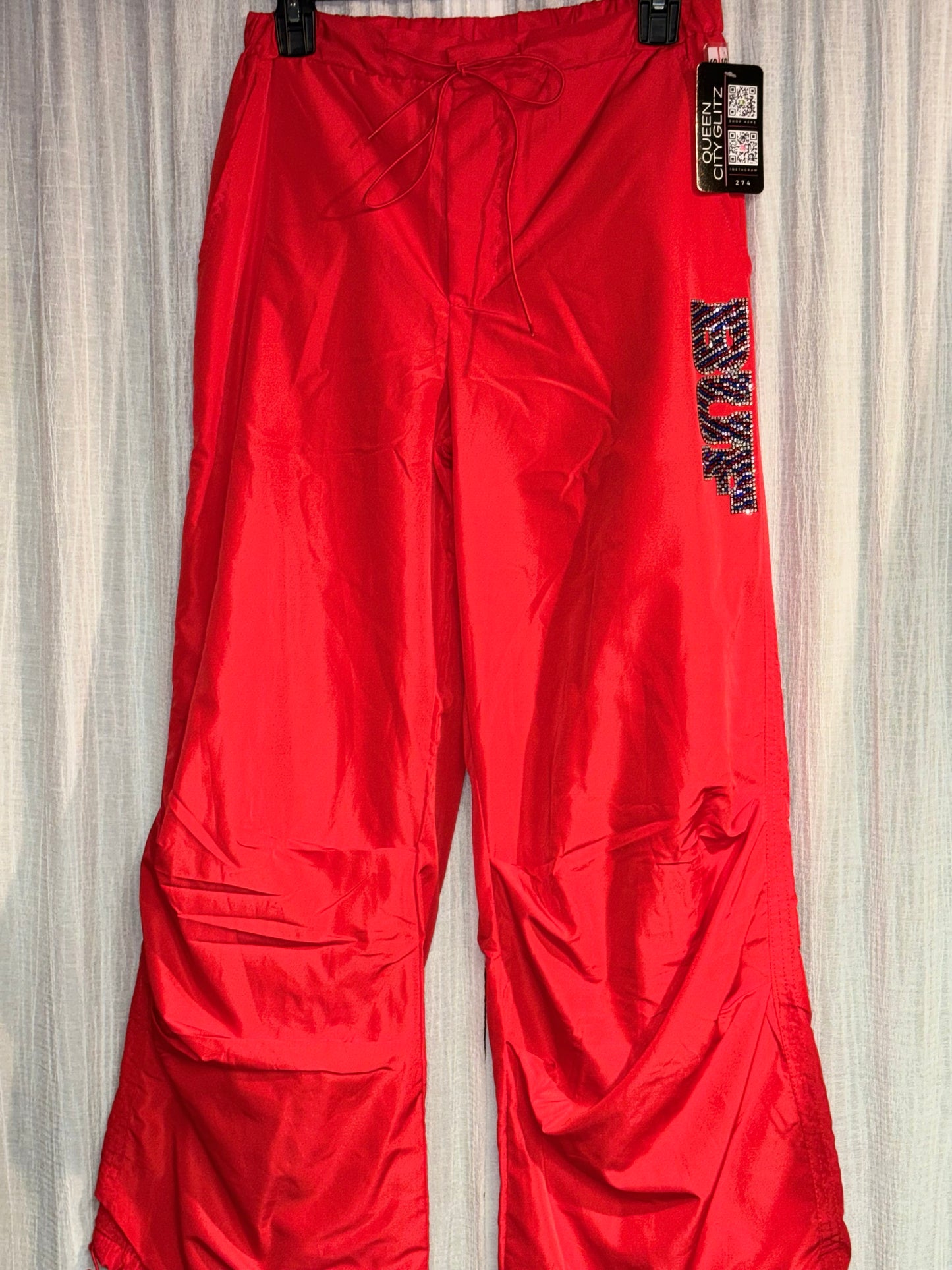 Women’s Loose-Fit Parachute Pants Red