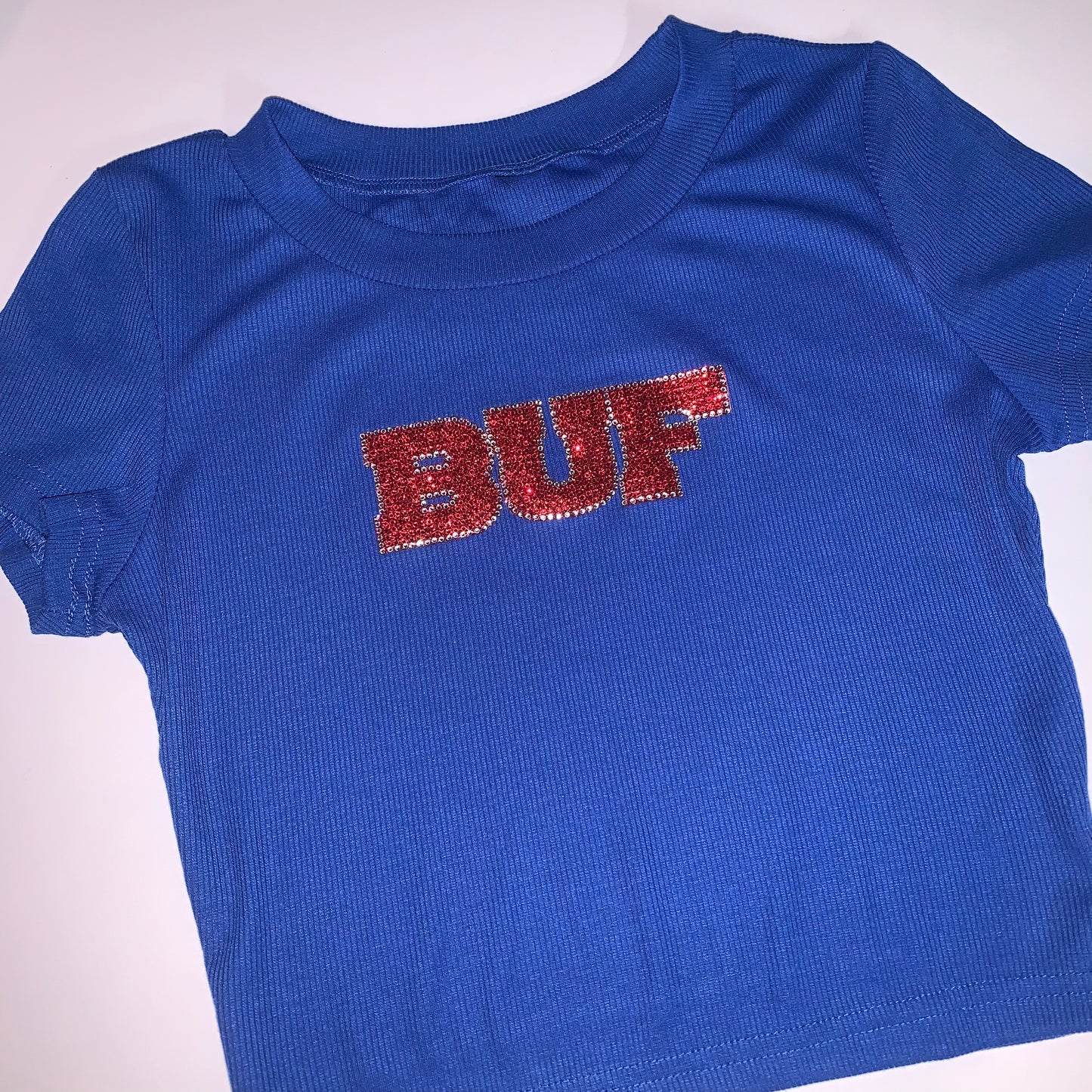 SS Fitted Crop Tee w/RedBling