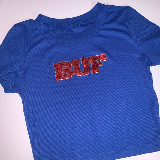 SS Fitted Crop Tee w/RedBling