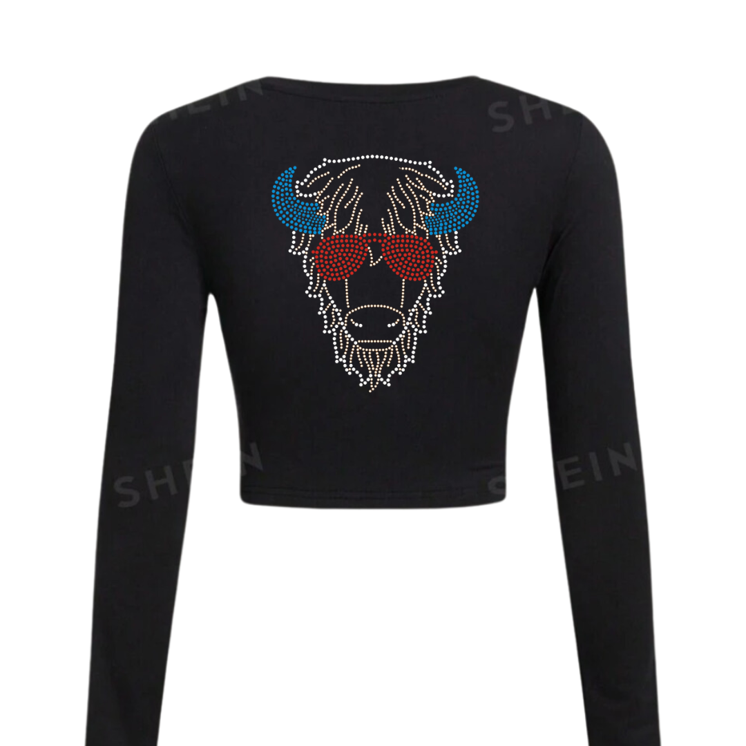 Women’s Crop LS Black “BILLY”