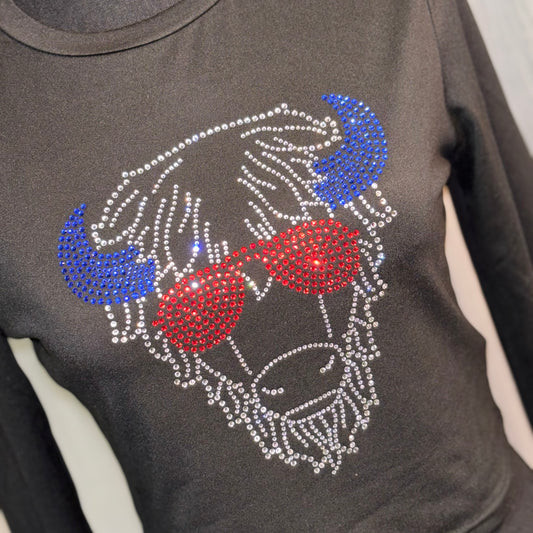 Women’s Crop LS Black “BILLY”