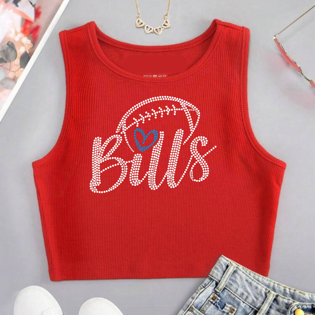 Women’s Crop Tank “Bills” Red