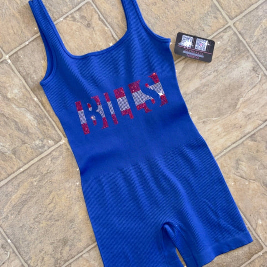 Royal Blue BILLS Romper