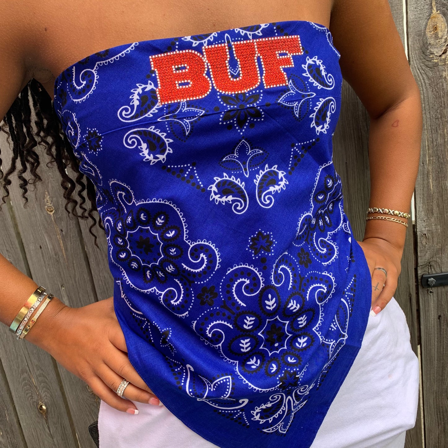 Women’s Royal Bandanna Top w/Red Bling