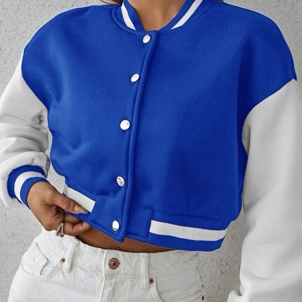 Custom Drop Shoulder Crop Bomber Jacket